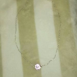 Pink Kunzite bezel set 925 Necklace